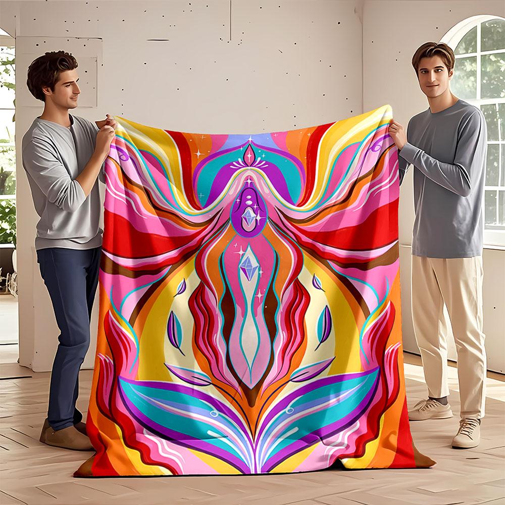 Colorful Abstract Waves Blanket for all seasons blanket lunch break throw gift