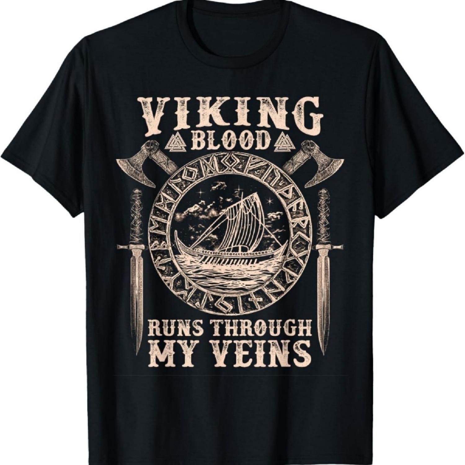 Кровь викингов течет в моих венах Футболка с изображением корабля викингов Футболка S