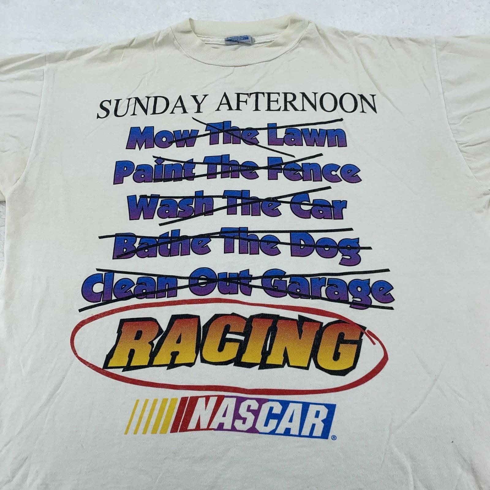 Vintage NASCAR Racing Shirt Tee Mens XL Sunday Afternoon Funny 90s M