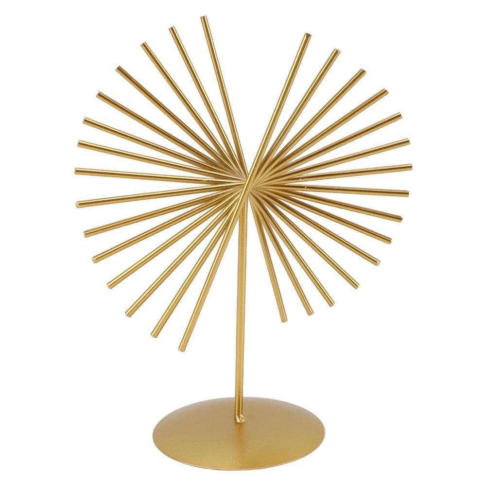 Distinct Surface Texture Metal Tabletop Decorative Statue Showroom Interior Decor Sun Burst