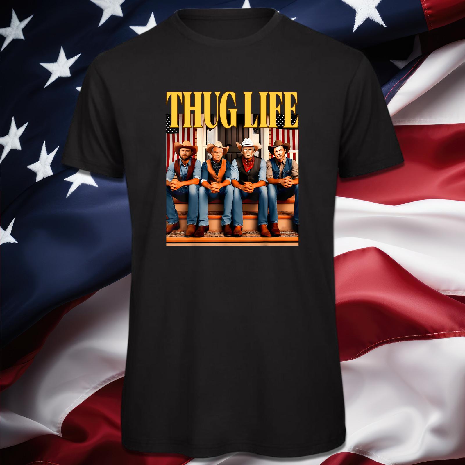 Trump T-Shirt Mens Womens Tees Top, Vance, Elon, Kennedy Thug life T-Shirt Mens Womens Tees Top, Funny | Unisex Top 3XL