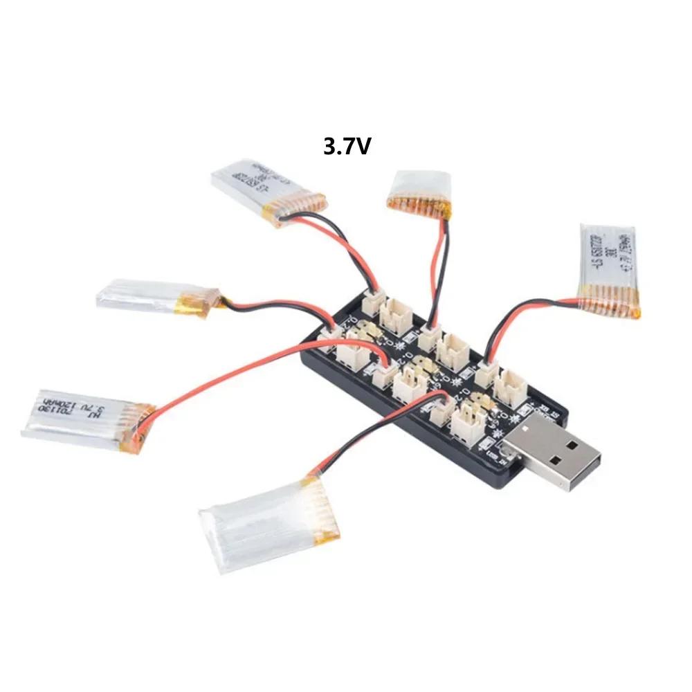 USB 6 Channel Charging Board for LIPO and LiHV Batteries 2 5V to 4 35V with Adjustable Current 0 2A or 0 6A for RC Battery Packs