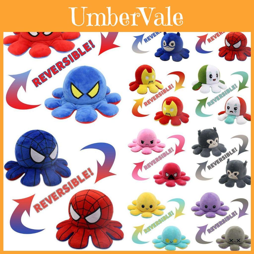 Adorabile Peluche Ottopus Reversibile di Spiderman con Caratteristiche Morbide e Realistiche per Bambini