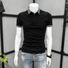 Men's Slim-Fit Patterned Collar Polo Shirt - Summer 2023 Fashion Trend