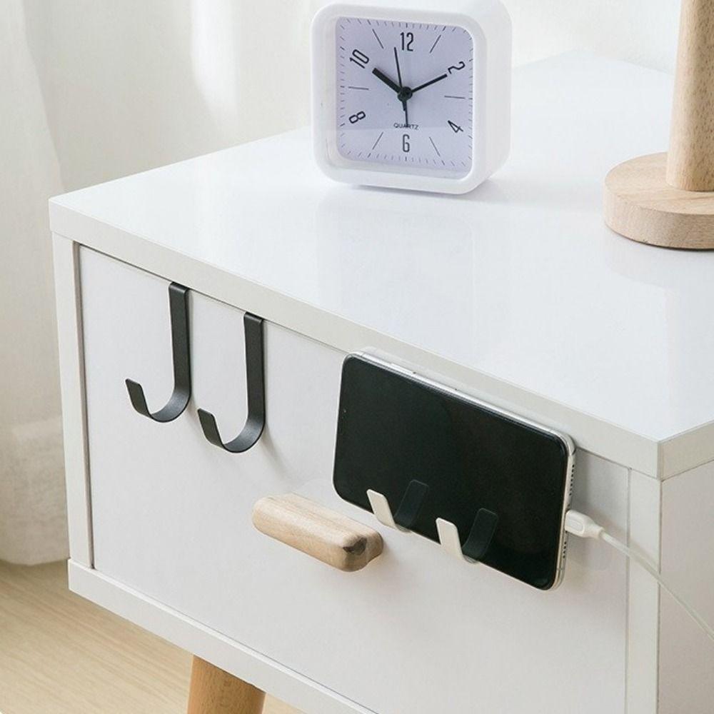 4Pcs Hole Free S-Shaped Stainless Steel Hook Simple Multi-functional Door Back Storage Rack Durable Towel Hanger Bathroom