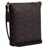 COACH Rowan 21 Gold Logo Zip Closure Coated Canvas Shoulder Crossbody Bag Small Women's Walnut and Black
