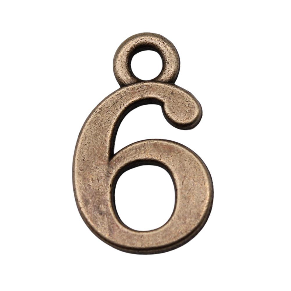 Number Tags Charms Alloy Pendants For Birthday Party Jewelry Making Accessories