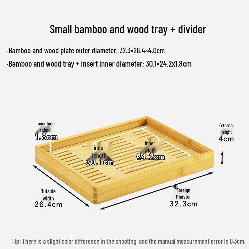 Rectangular Bamboo Wood Display Tray with Dust Cover