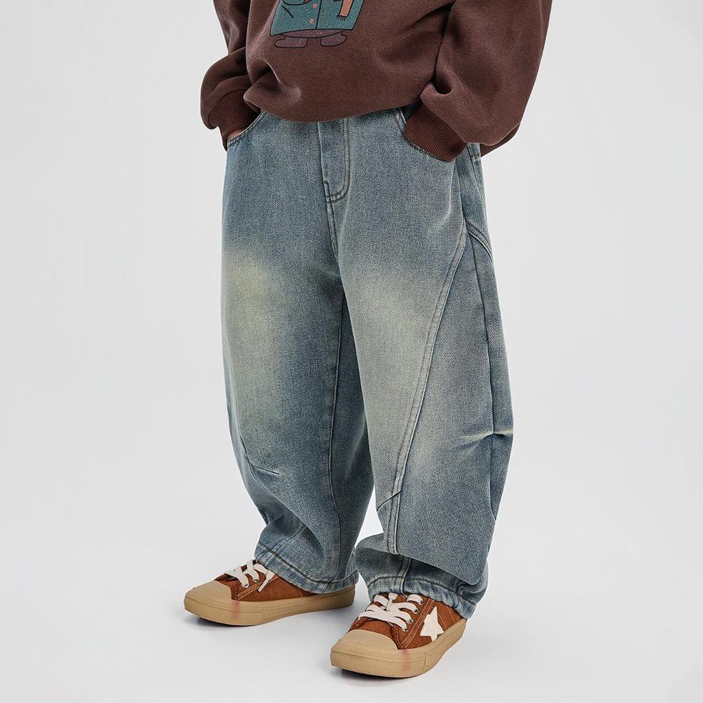 Boys' Fleece-Lined Jeans: Winter 2025 Style for Kids - Thick, Warm, and Stylish Long Pants