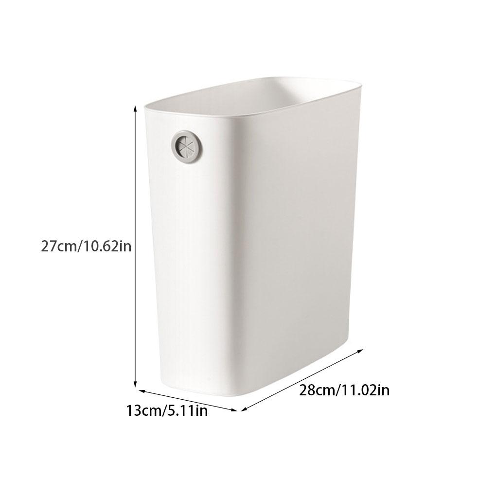 Kunststoff-Mülleimer mit Deckel, platzsparendes Design, geeignet für Badezimmer, Küche, Wohnzimmer, einfache Volltonfarbe