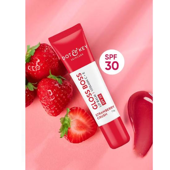 

Dot&Key Gloss Boss Витамин C+E Тонированный бальзам для губ с SPF 30 12 г — Множество вкусов Strawberry Crush