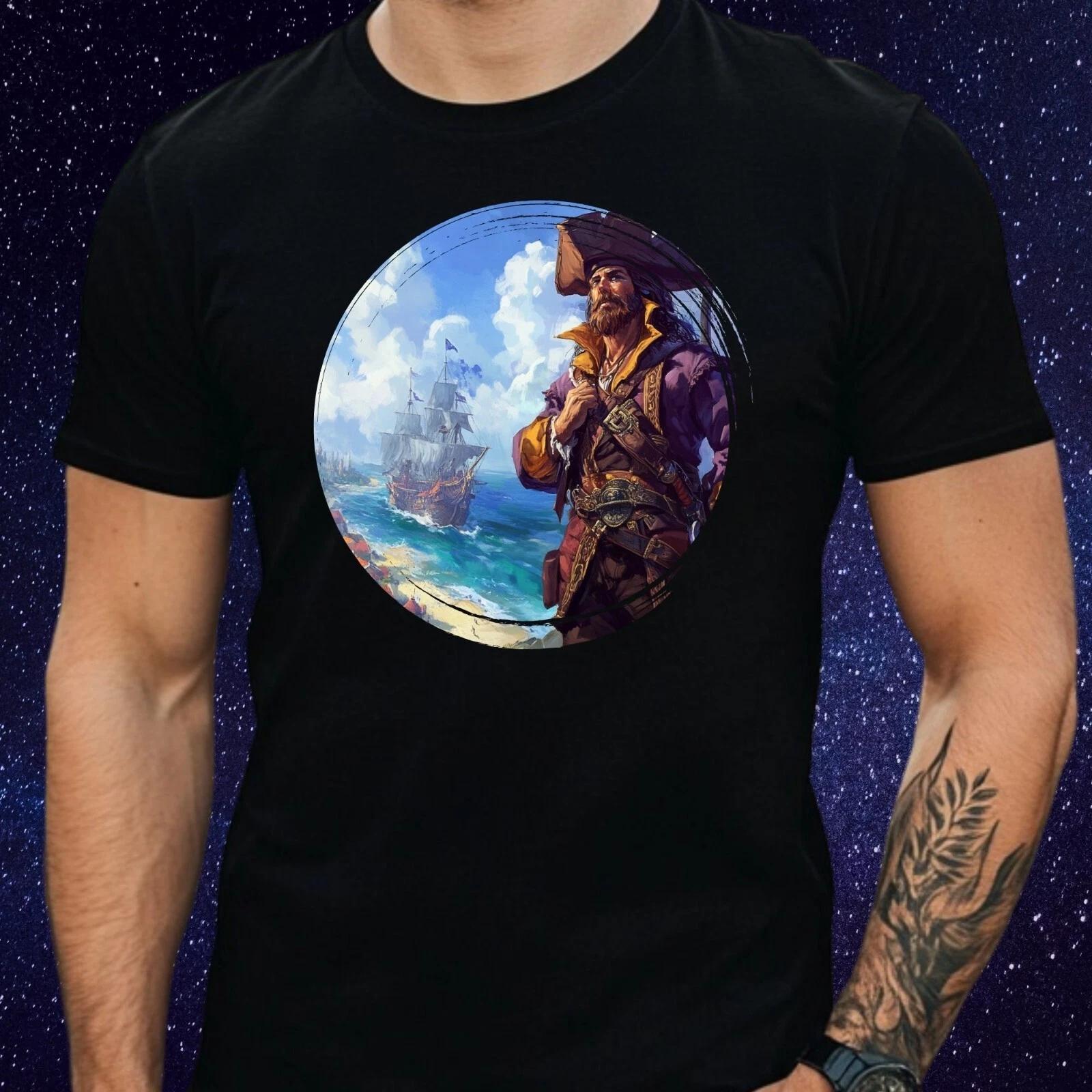 T-Shirt Herren Pirat Motiv Baumwolle Größe S bis 5XL L
