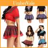Stylish Women Sexy Costume Lingerie Student Uniform Set With Lace And Lattice Design