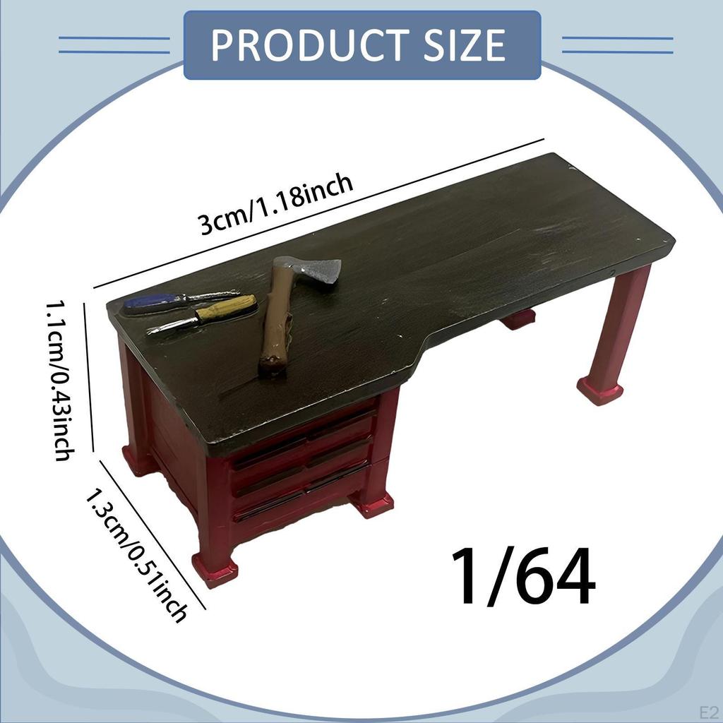1/64 Diorama Car Repair Workbench Shop Accessories Pretend Play Toy Realistic Micro Workshop