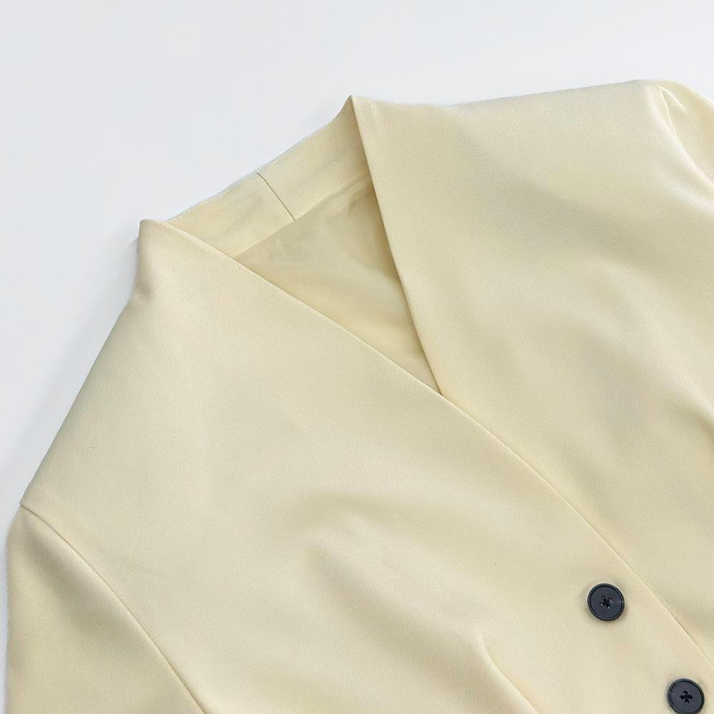 Neuer Herbst- und Winter-High-End-Retro-Einreiher mit Taillengürtel Langarmjacke Damen V-Ausschnitt Anzug