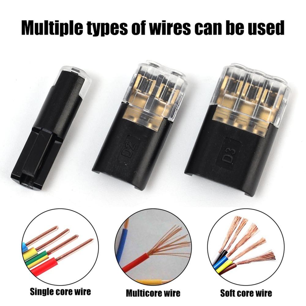 D1 D2 D3 Quick Splice Wire Connectors Solderless Push in Cable Terminal Set Auto Car LED Audio Fast Electrical Joint Block Kit
