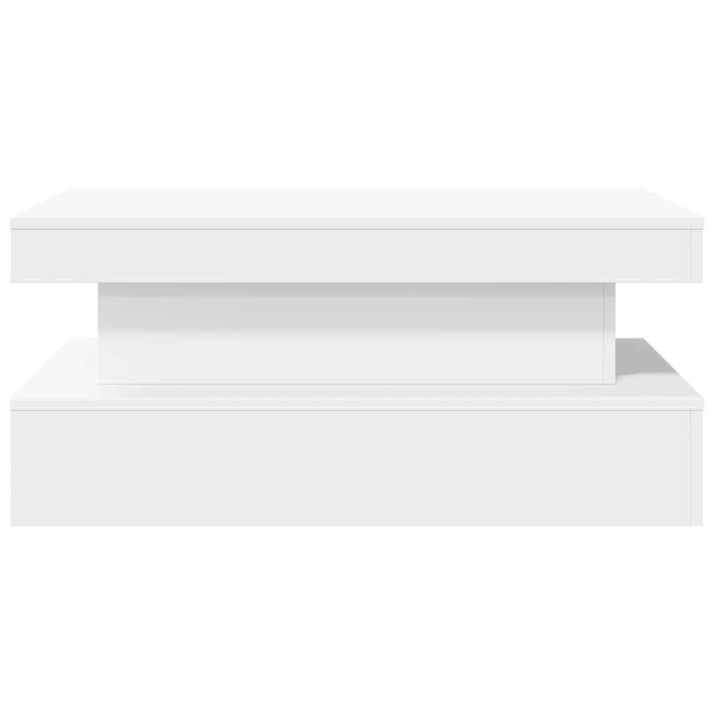  Coffee Table with LED Lighting, White, 90x50x40 Cm