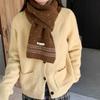 Retro Knitted Scarf Korean Style Winter Scarf Versatile Ladies Wool Scarf