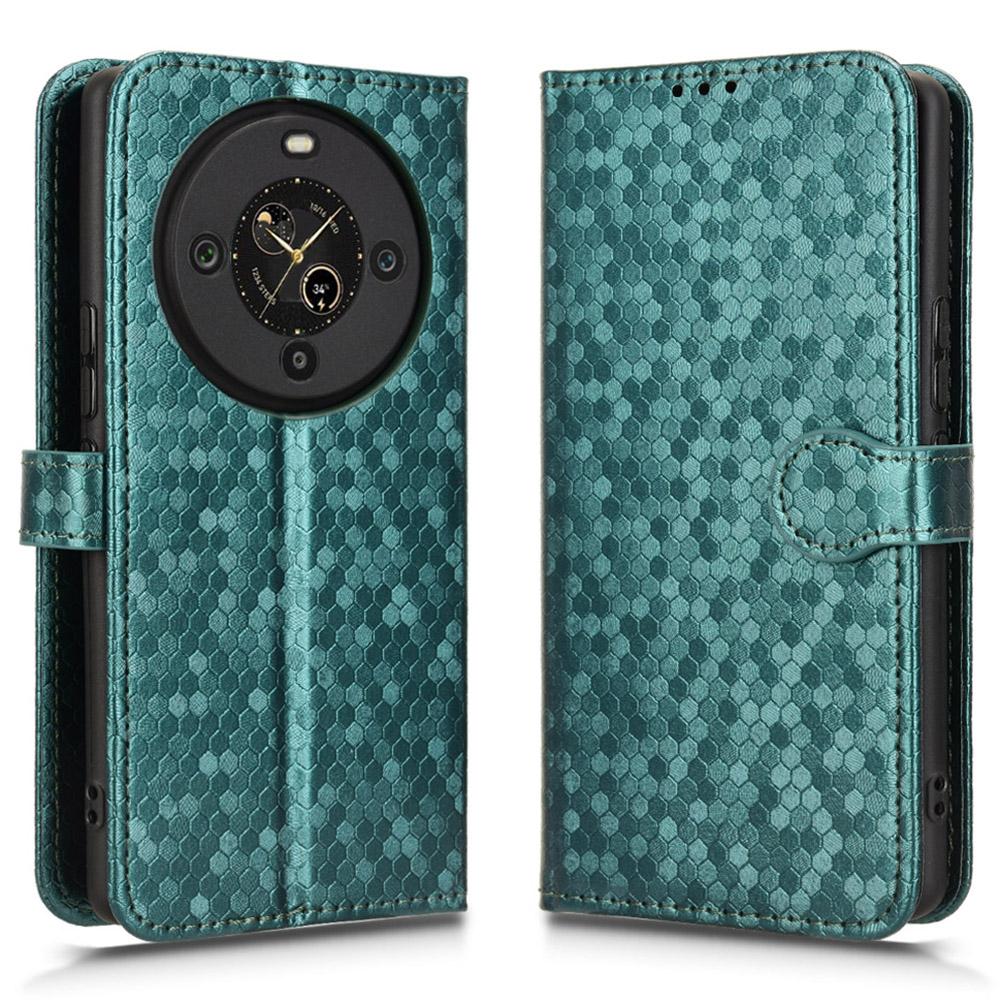 Dla FOSSiBOT S3 Pro 4G Etui Portfelowe Wzór Kropki Nadruk Skóra PU Pokrowiec na Telefon ze Smyczą na Nadgarstek