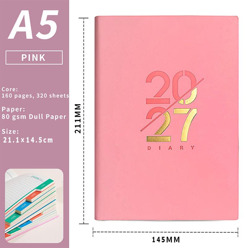 2026 Angled A5 Daily Planner & Calendar - English Schedule and Efficiency Guide