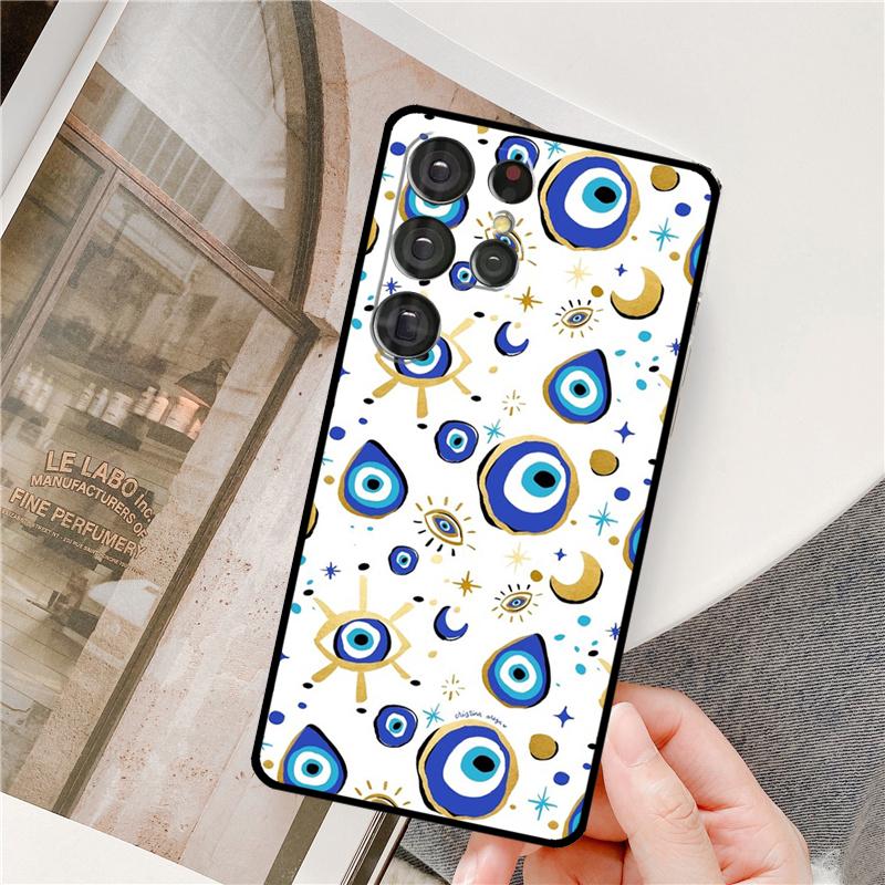 Evil Eye Phone Case For Samsung Galaxy S25 Ultra S9 S10 S20 S21 S22 S23 S24 Plus S24 FE Bumper Cover