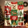 1pc Vintage Santa Theme Flannel Blanket - Large Size, Soft, Lightweight, And Warm, Suitable for All Seasons - Perfect for Bed, Sofa, Office, Camping,
