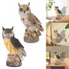 Resin Owl Statue, Farmhouse Figurine, Housewarming Gift, Collectible Figurine, Bird Sculpture for Garden Window,