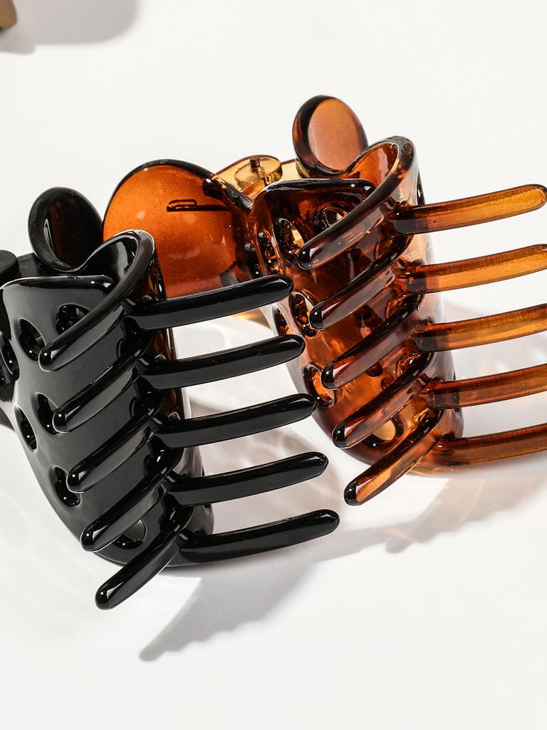 Set 8 Bucăți Maro Mat Suport Coadă de Cal Agrafe de Păr,Coc Împletit Păr Agrafe Maxilar Antiderapante Barette Franceze Pentru Femei Păr Gros