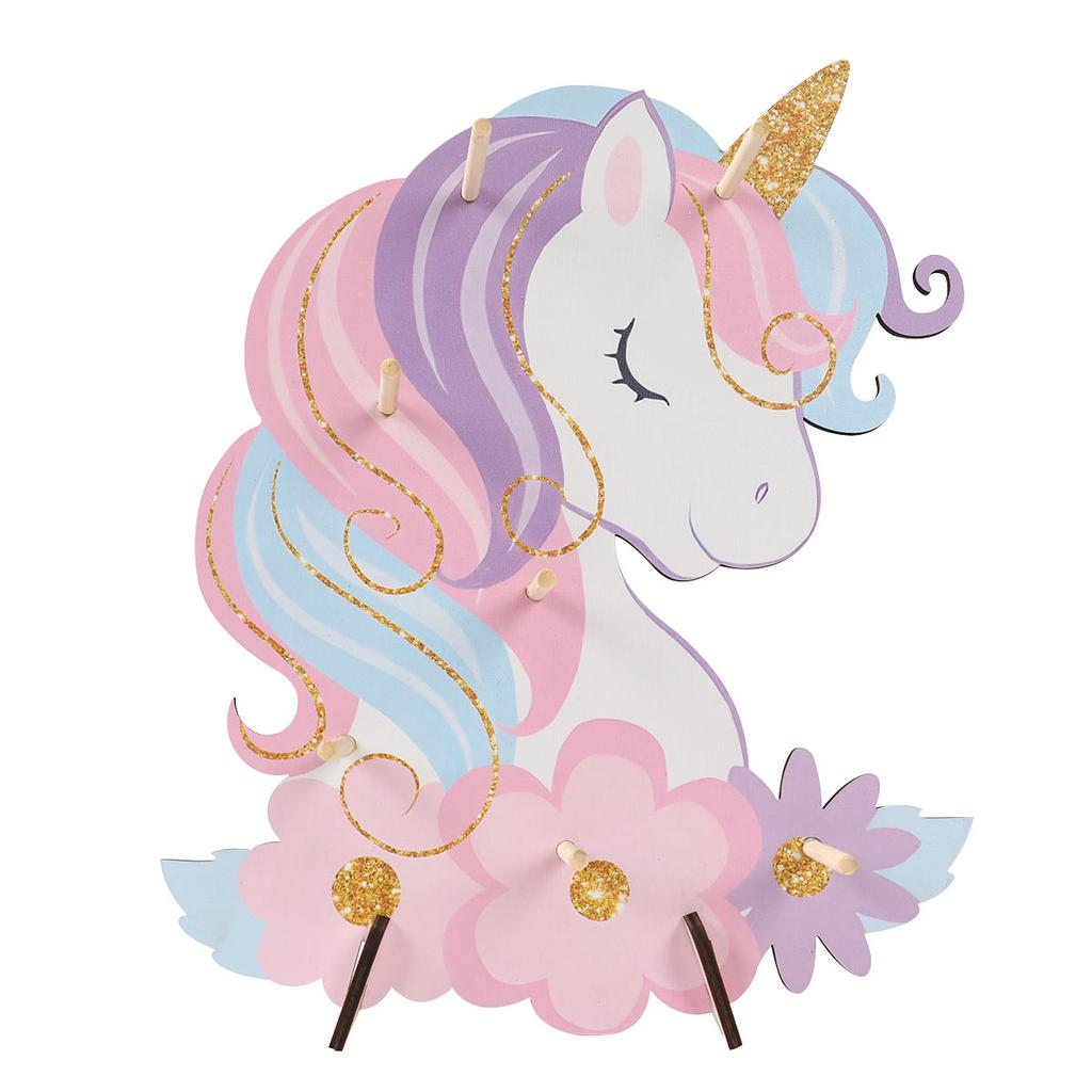 Unicorn Wooden Donut Stand Wall Dessert Doughnut Table Holder Unicorn Birthday Party Decor Baby Shower Wedding Party Supplies