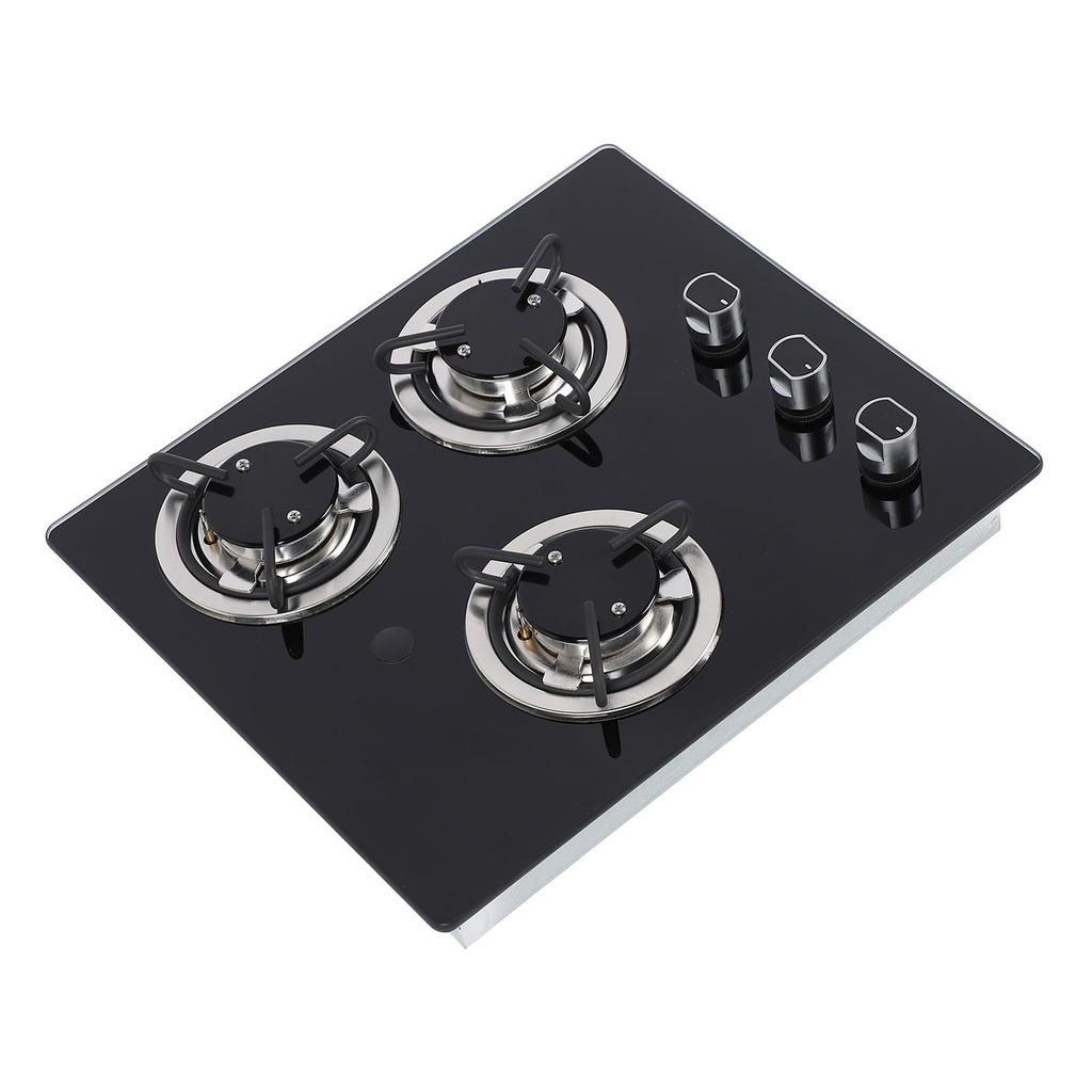 RV Gas Cooktop 1.8Kw 3 Burners Tempered Glass Gas Cooktop LPG Gas Stove Electronic Pulse Ignition Gas Hob for Boat