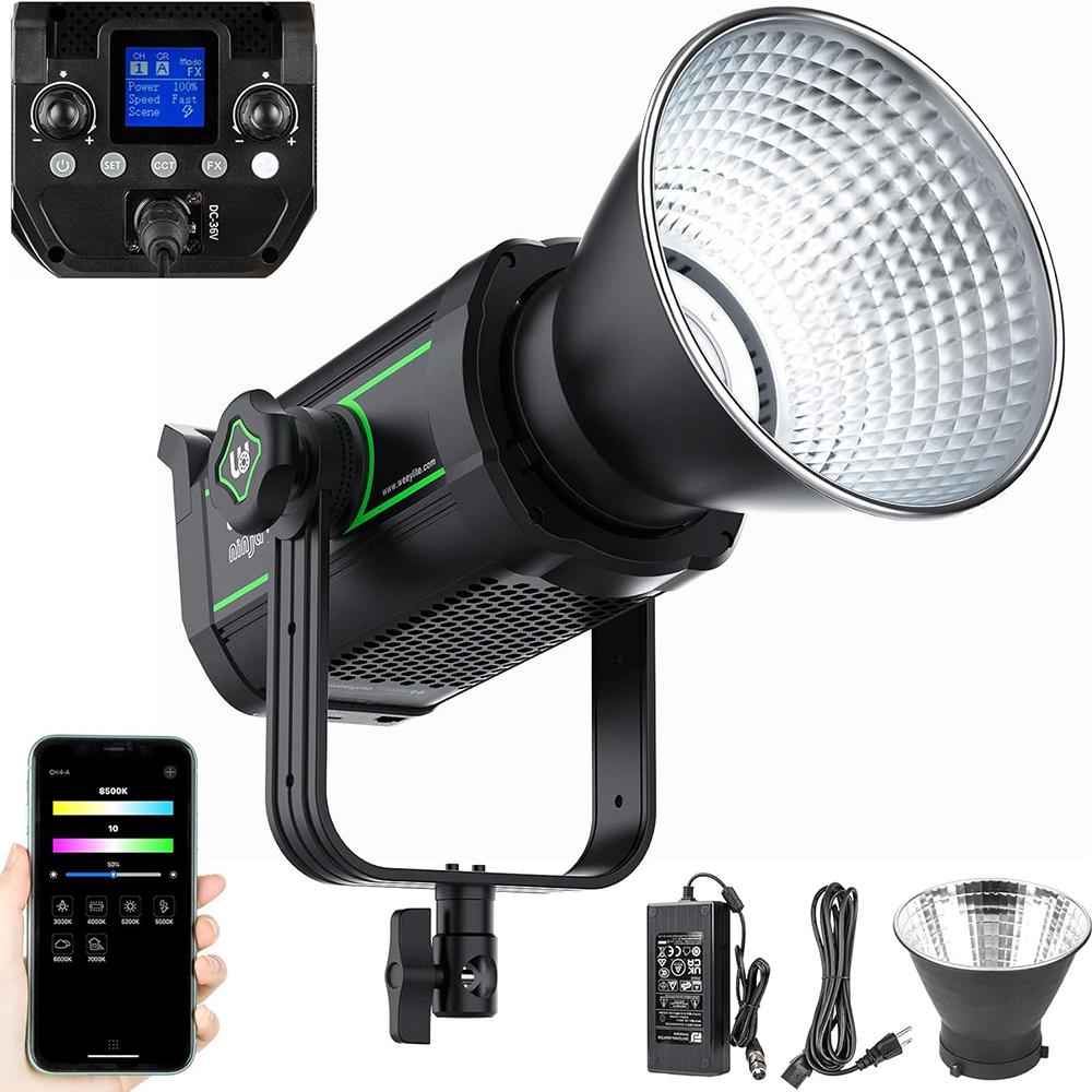 

WEEYLITE Ninja 20 200W 5600K LED Video Light with Reflector Intelligent App Control Photography Lamp UK Plug
