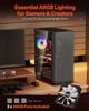 Mid-Tower ATX PC Gaming Case Computer Case Box with 3 X 120 Mm ARGB Fans