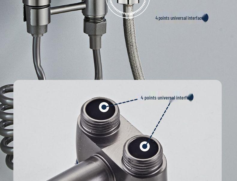 Toilet Spray Gun Set: Dual-Outlet Valve, Booster Water Gun, Feminine Wash