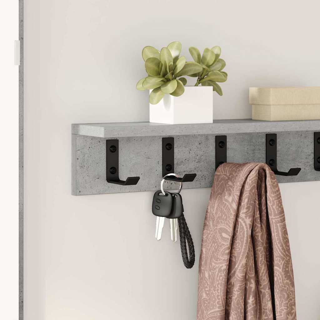 Wall mounted nightstand concrete grey 60 x 10.5 x 10.5 cm