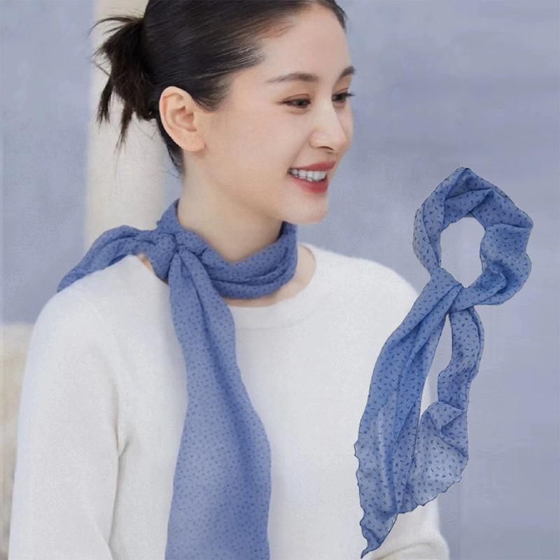 Polka Dots Chiffon Transparent Breathable Sunscreen Shawl Female Summer Thin Long Beach Towel Sun Silk Scarf