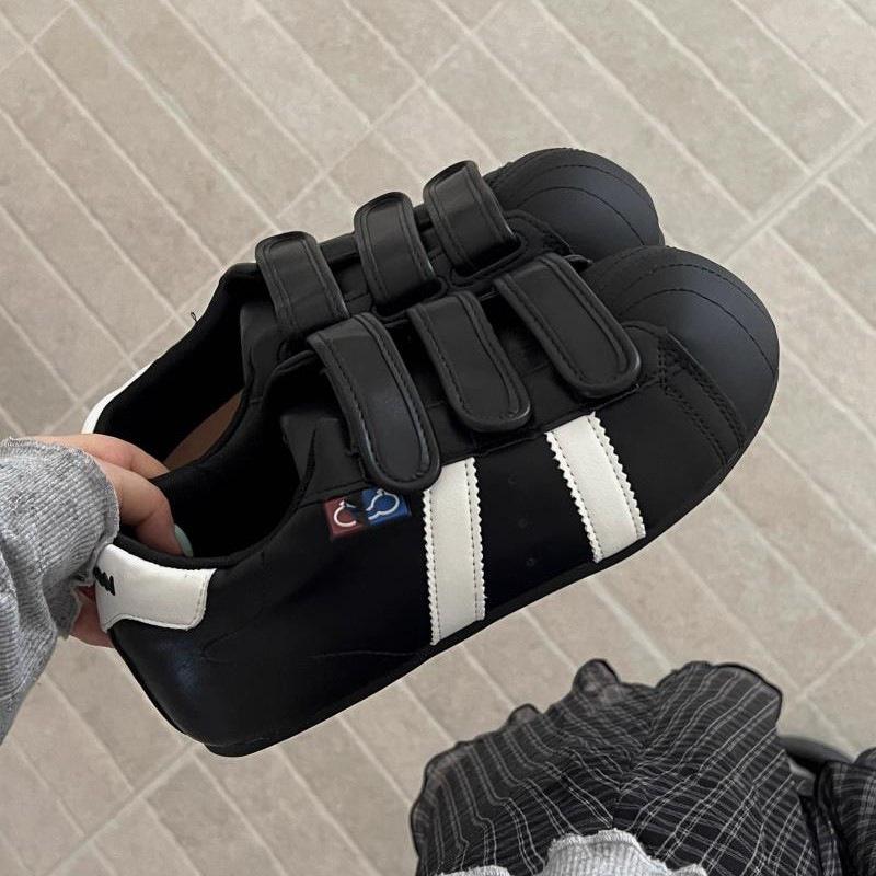 New Velcro Dexun Bread Little White Shoes Women's 2025 Autumn Student Versatile Skirt Shell Head Board Shoes Tide