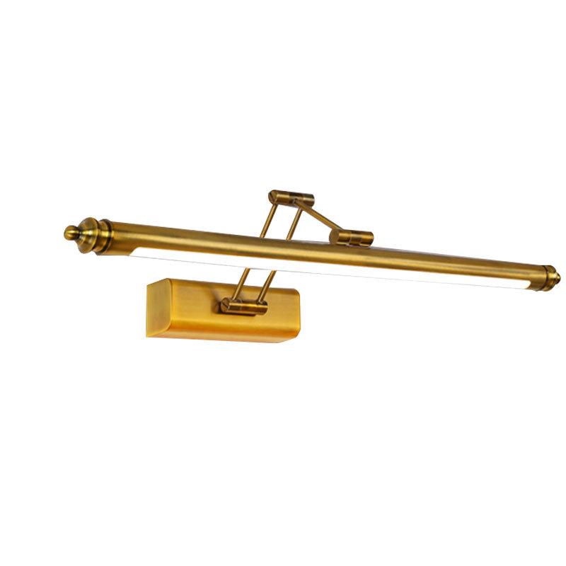 Custom LED Vanity Light: Minimalist Folding Mirror Cabinet & Bedside Wall Light in Stainless Steel, US Standard.