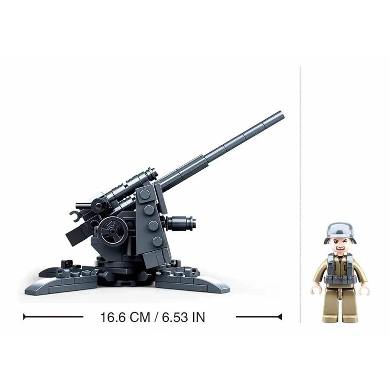 115PCS WW2 Militaire Wapen Bouwstenen 88MM Flak Anti-Tank Model Bricks Set Met Figuren Educatief DIY speelgoed Voor Kinderen Jongens