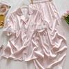 Sweet And Cool Girl Ice Silk Pajamas Women'S Summer Short-Sleeved Trousers Casual Lazy Style Loungewear Can Be Worn Outside