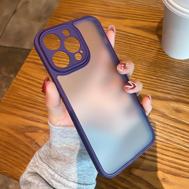 Luxury Ultra -Thin Matte Lens Protection Phone Case For Iphone 14 13 12 11 Pro Max Xr Xs Max 14plus Soft Shockproof Bumper Cover