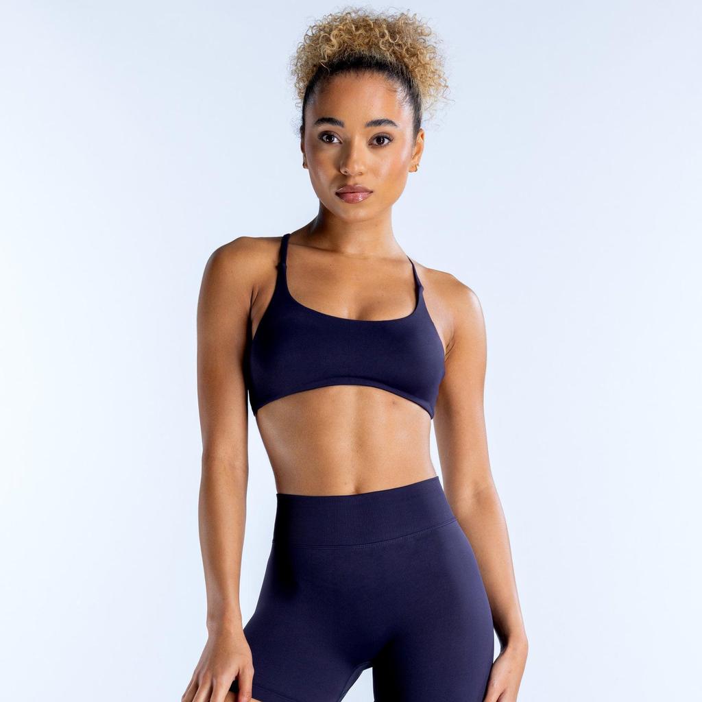 DFYNE Sport-BH mit gekreuztem Rücken und nahtlosem Design: Hochelastische Matte Nylon Yoga Weste für Damen