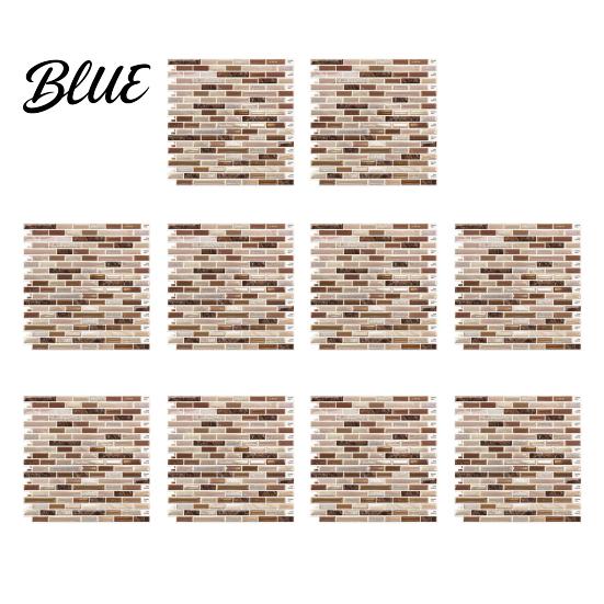 DIY Home Renovation Wall Decor 3D Gel Faux Mosaic Stickers Easy Peel & Stick Backsplash Tile Removable Tiles Vintage Brick Wallpaper for Kitchen,