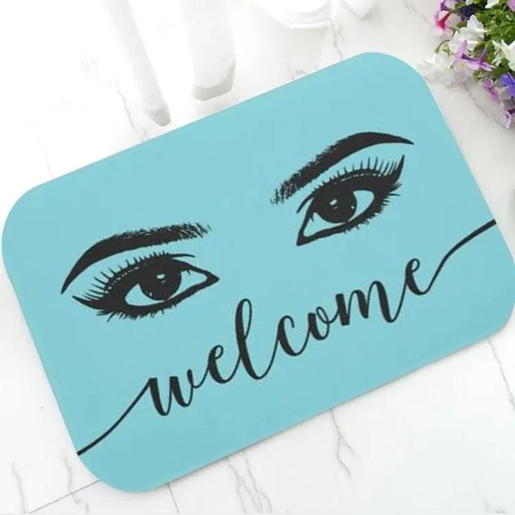 Fashion Rose Gold EyeLash Welcome Mat Bedroom Hallway Entrance Floor Mats Carpet for Living Room Soft Anti-slip Area Floor Rugs
