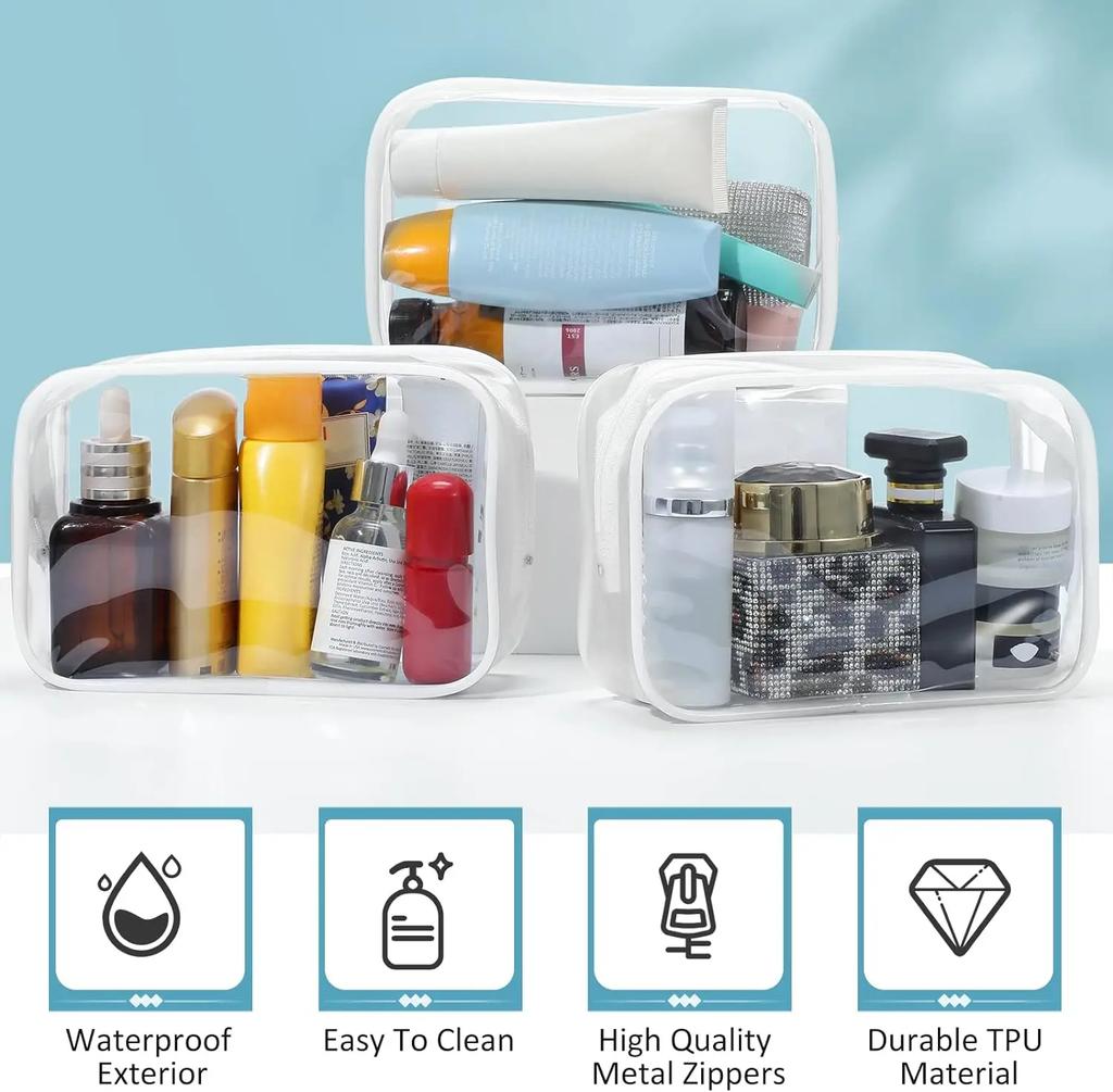 1/12 Stück Transparente PVC Aufbewahrung Reise Organizer Klare Kosmetiktasche Kosmetiktasche für Kosmetiker Beauty-Koffer Kulturtasche Waschbeutel