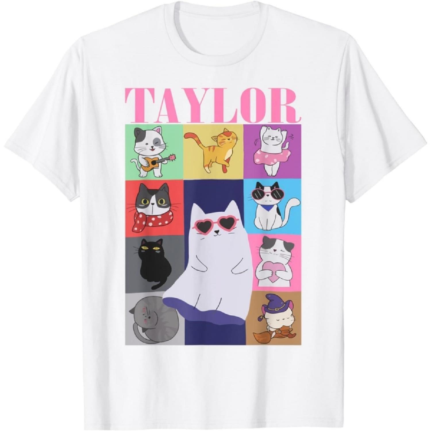 CwqlzXaiQwq Тейлор Имя Тейлор Я Люблю Тейлор Девушка Груви 80-е Винтажная Футболка XXXXXL белый