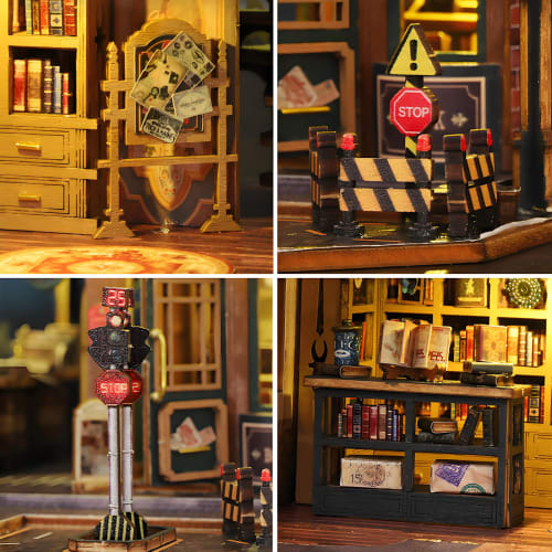 Spilay DIY Wooden Miniature Dollhouse Kit with Furniture, 1:24 Scale Mini House, Dustproof Cover & LED, Creative Gift for Women, Girlfriend, Lover (Tw