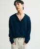 Noirer Boucle 80S Oversized Cardigan (Marine Blue)