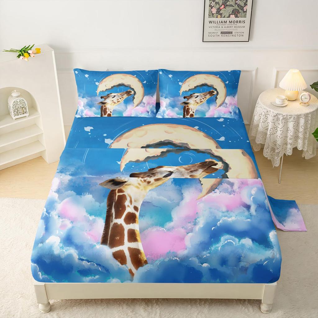 Ice Hockey Player Pattern Sheet Four Piece Bedding Set Bedroom Room Dormitory Bedding Decoration