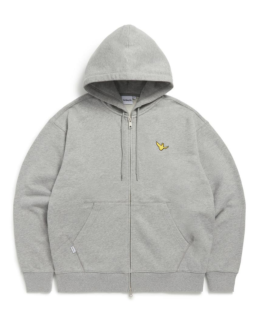 Mark Gonzales Angel Wappen Zip-Up Hoodie - M/Grey