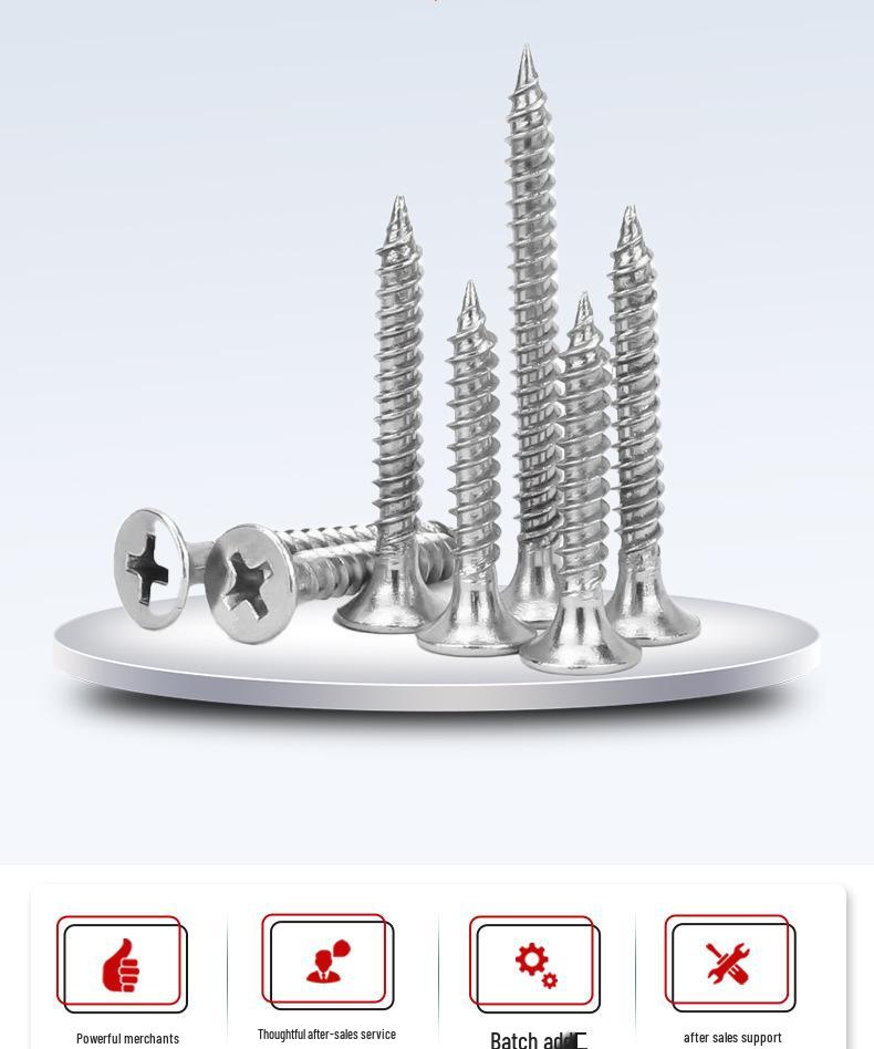 M1-M6 KA304 Stainless Steel Phillips Flat Head Countersunk Self-Tapping Screws